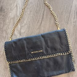 Leather Purse With Gold Chain