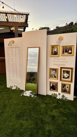 Wedding seating and welcome sign