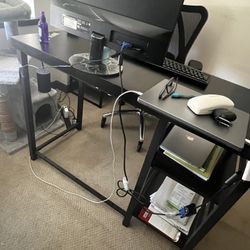 Adjustable Dorm Storage Desk Black $30 OBO