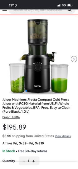 Fretta Compact Cold Press Juicer