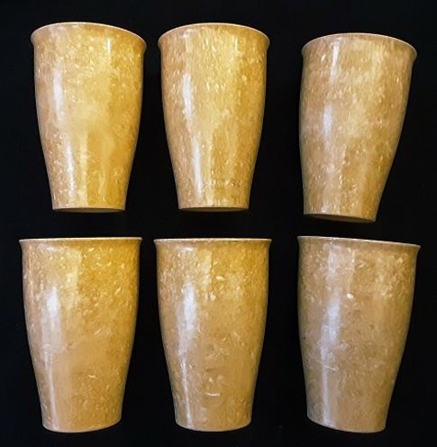 Northern Melamine Melmac Russel Wright Caramel Confetti Tall Tumblers X 6