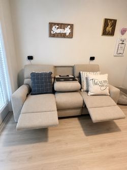 Reclining couch with phone charger