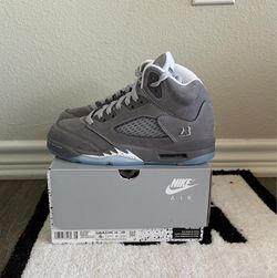 Jordan 5 Retro Wolf Grey-size 5y/6.5W
