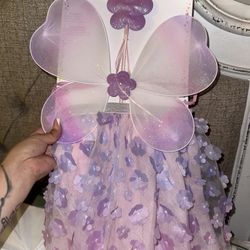 Purple Fairy Costume set with Wings and wand