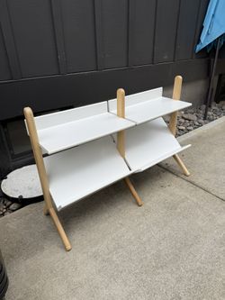 Crate & Kids Danish Natural White Wide bookcase