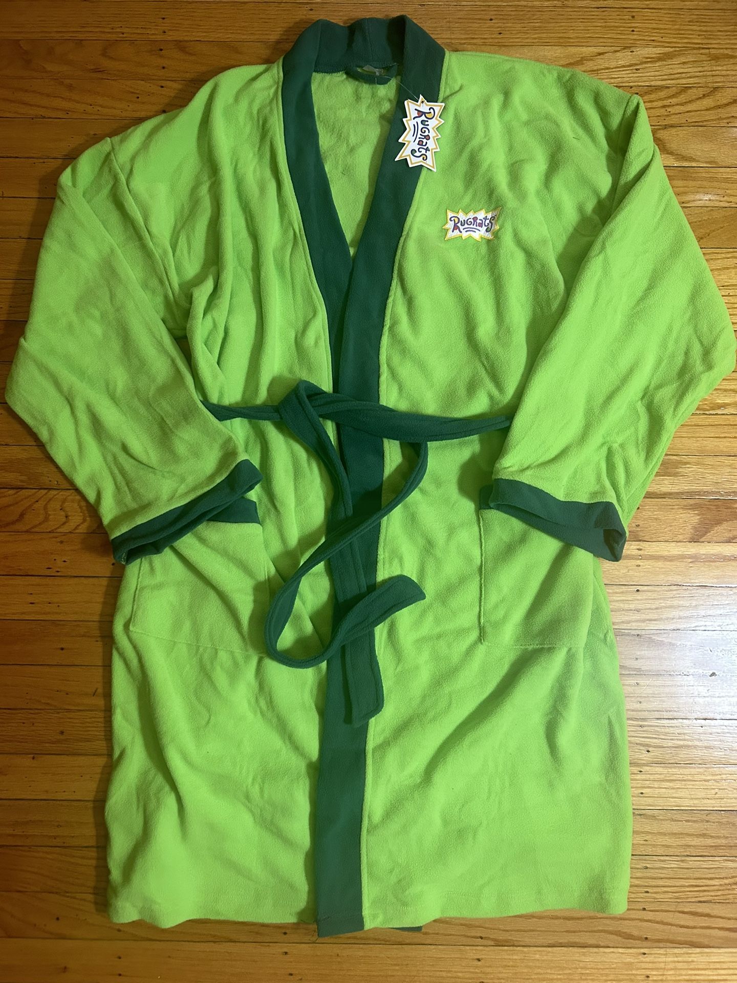Size L-3XL Bath Robe Nickelodeon Rugrats The Nick Box Tommy Stu Pickles Green
