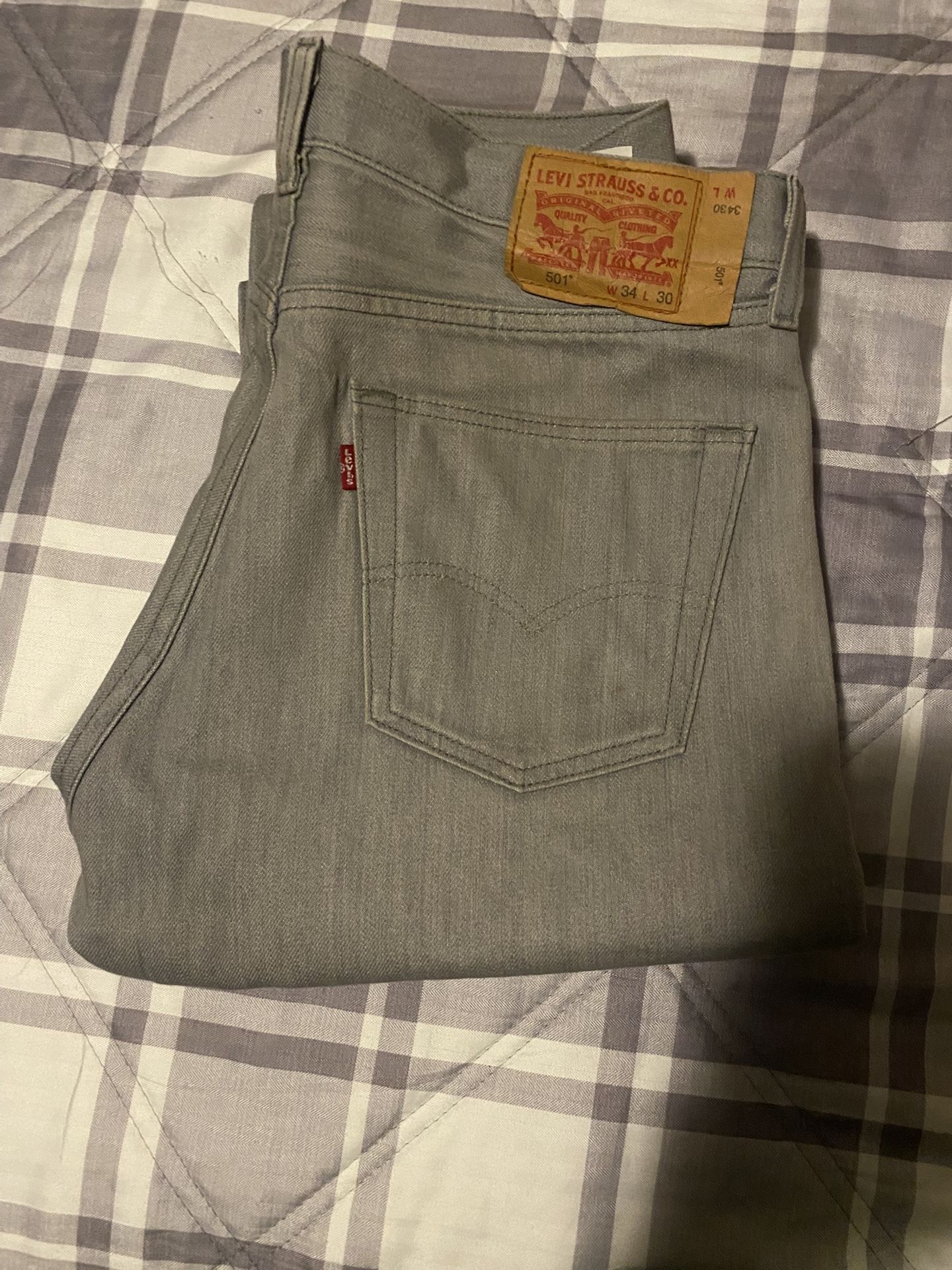 Levi’s Grey 501s Size 34 By 30