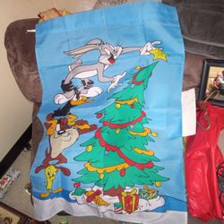 Looney toons Holiday Flag