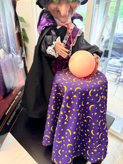 22” Animated  fortune telling witch