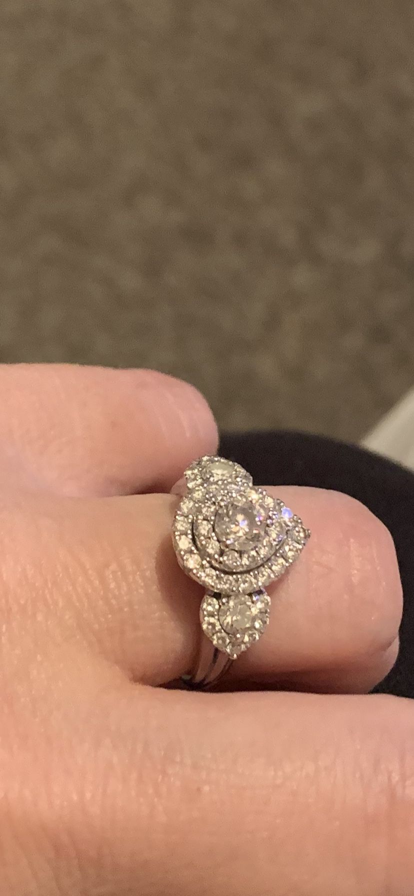 14k White Gold Engagement ring 1 1/2 carat