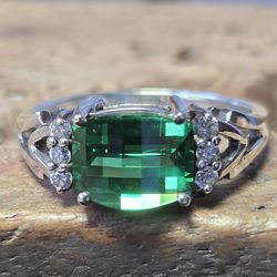 Green Chrome Diopside Ring  - Size 11