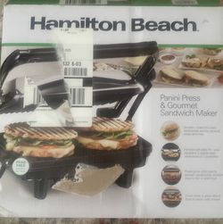 Panini press and gourmet sandwich maker by Hamilton Beach