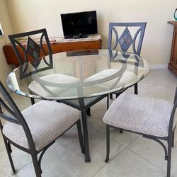 Glass Table And 4 Chairs
