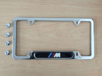 Authentic OEM BMW M Logo License Plate Frame (Polished Stainless Steel)