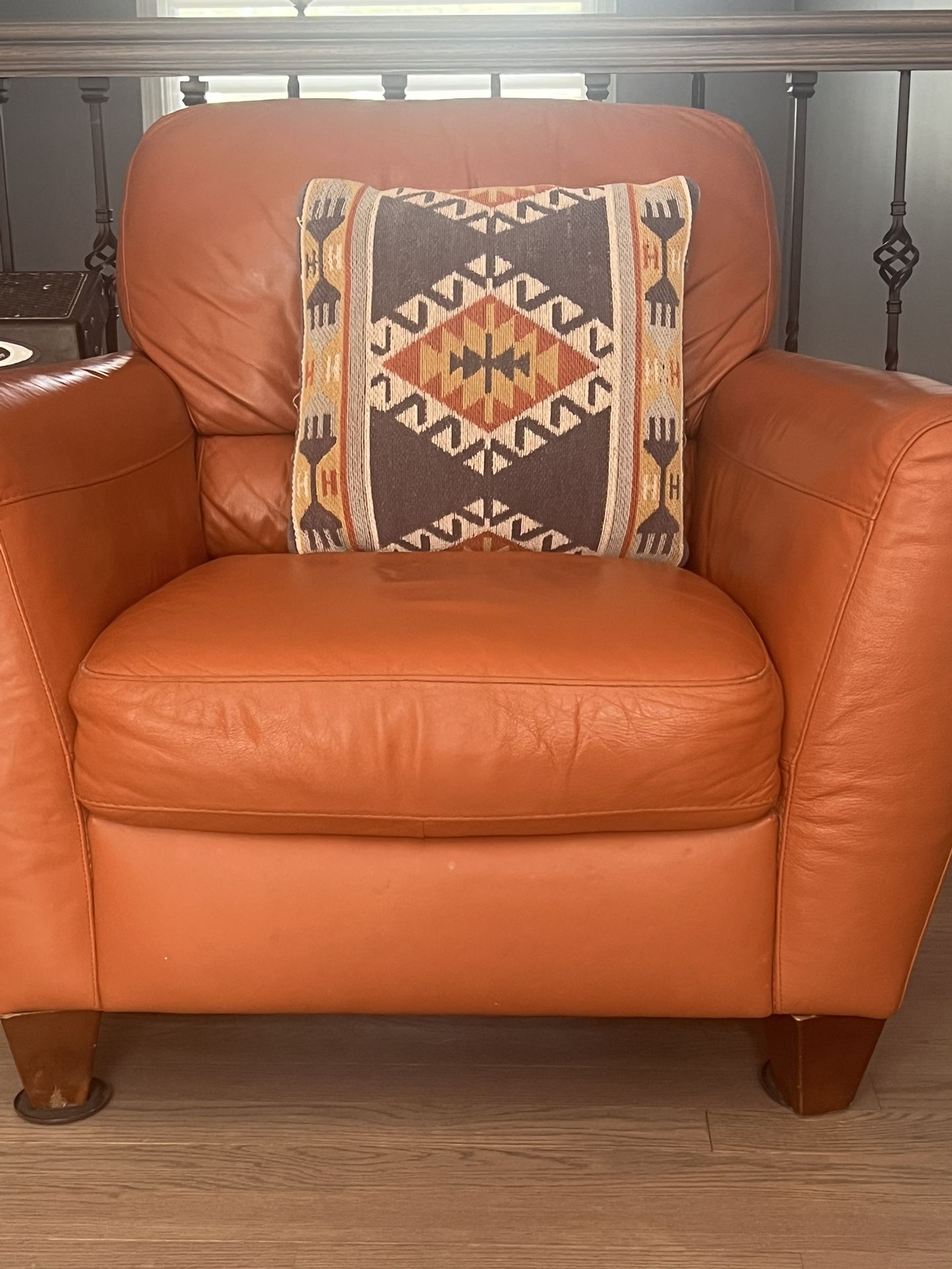 Orange Leather Sofa For Sale