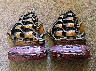 Vintage old Ironsides book ends