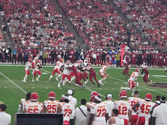 2 Arizona Cardinals Section 131 Visitor side 30-35 yard line tickets