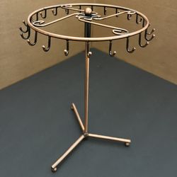 Bronze Metal Rotating Jewelry Organizer Stand