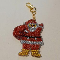 Blingy Waving Santa Keychain 