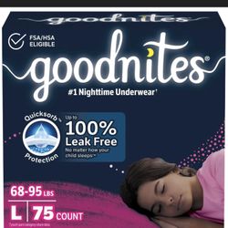 Goodnites Girls  Nighttime Underwear - Size L