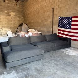 Down Filled Sectional Sofa With Reversible Chaise 