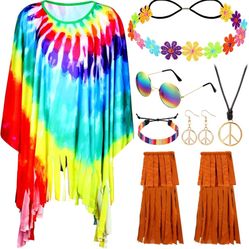 New 60s 70s Hippie Costume 