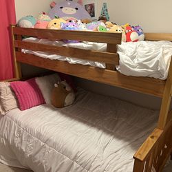 Solid Wood Bunk Bed Also With Ladder 