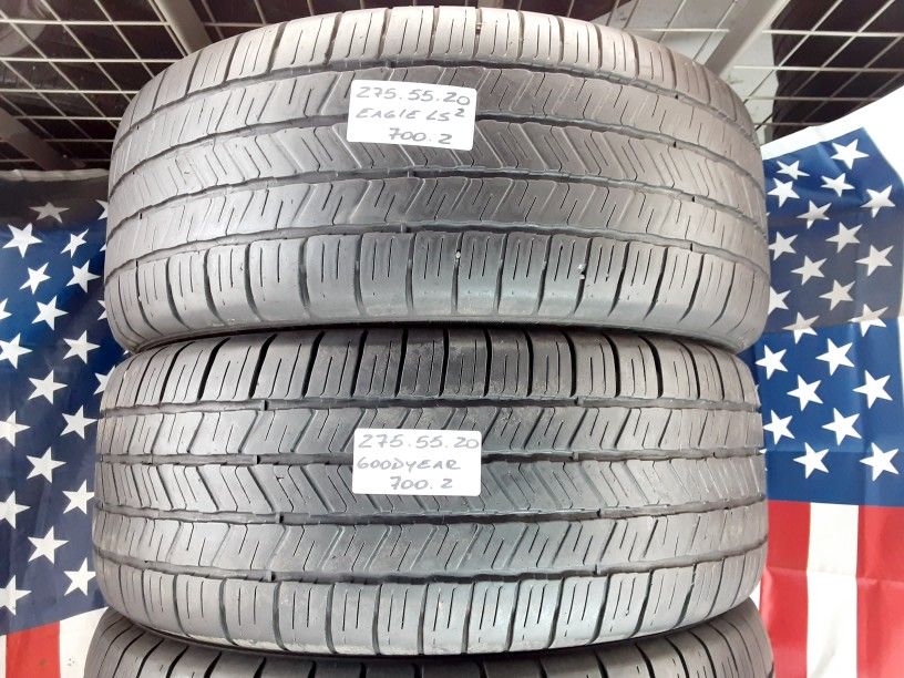 4 USED TIRES P275/55R20 GOODYEAR EAGLE LS2 275/55R20 ALL SEASON SUV