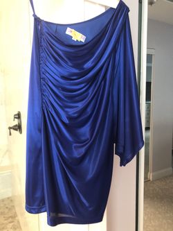OFF SHOULDER blue dress SMALL