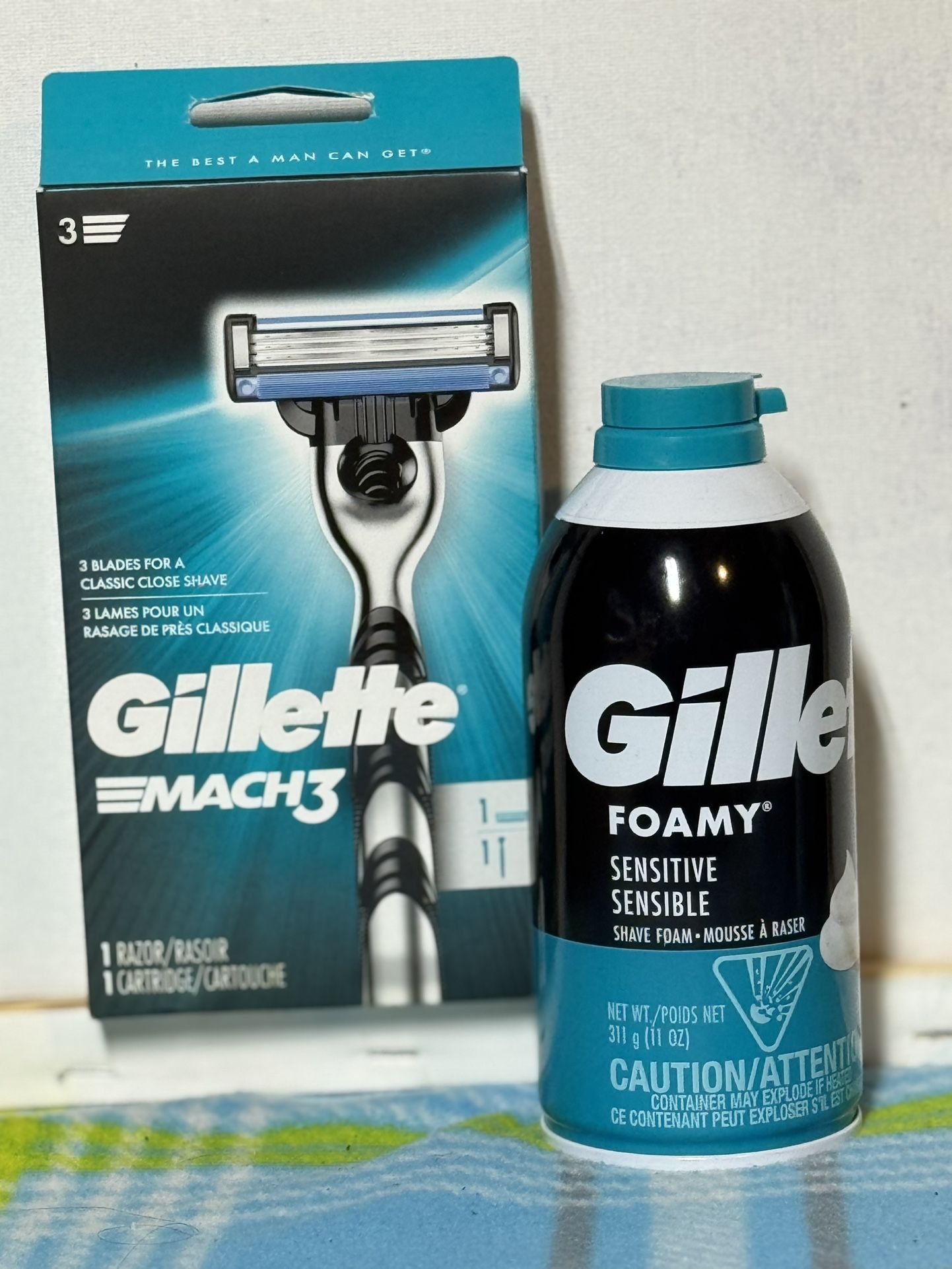 Gillette shaver and shaving cream