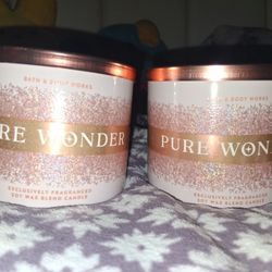 Pure Wonder 3 Wick Candles Set Bath And Body Works 