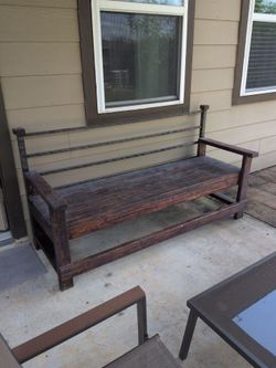 Backyard bench solid wood heavy
