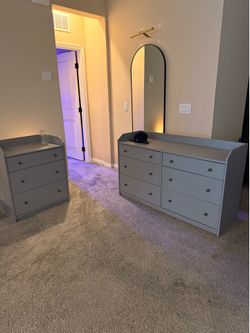 BEDROOM SET - QUEEN SIZE bed frame, night stand and dresser
