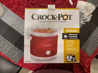 Crock Pot - SCR300-RS - Manual Slow Cooker Red 3 Quart - NEW