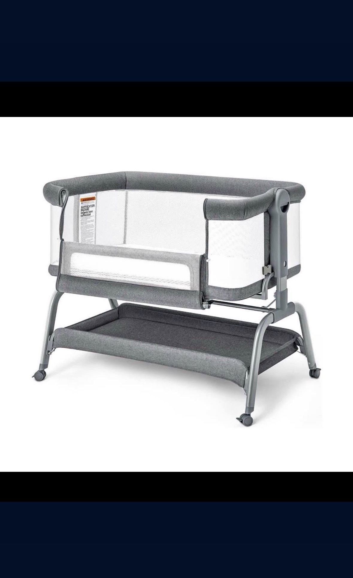 ON SALE!! New Now Only $65!! 3-in-1 Baby Bassinet Gray With Carrying Bag