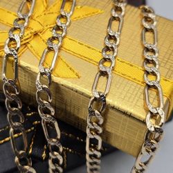 14kt Gold Two Tone Figuro Chain Cadena Figuro De Oro 14kt