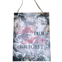 Christmas Canvas Wall Art All Is Calm All Is Bright Holiday Wall Decor 8x6 