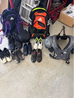 Various sports cleats