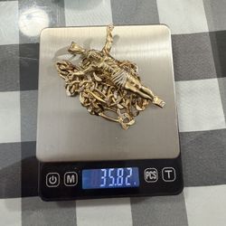 24 Inch 14k Gold Chain 10k Pendant 