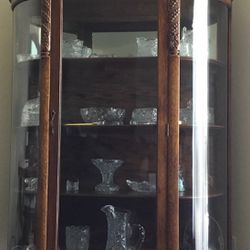 Beautiful Vintage Rounded Glass China Cabinet