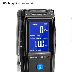 EMF Meter, Detects Electric and Magnetic Fields, Handheld Digital EMF Detector with LCD Display, Sound-Light Alarm, Rechargeable Battery for Home, Off