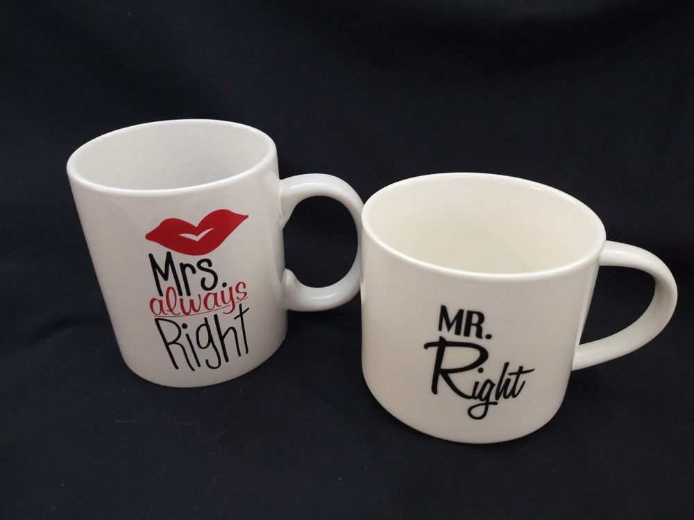 Mrs. Always Right & Mr. Right Mugs