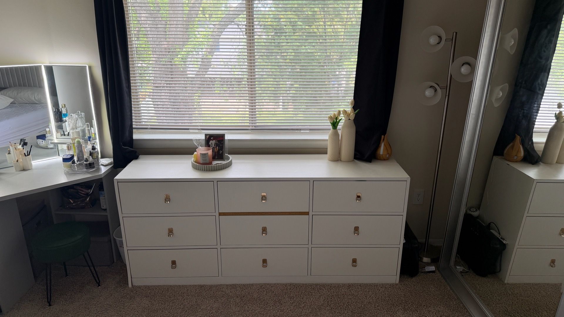 White Dresser with 9 drawers