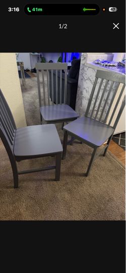Gray wood chairs