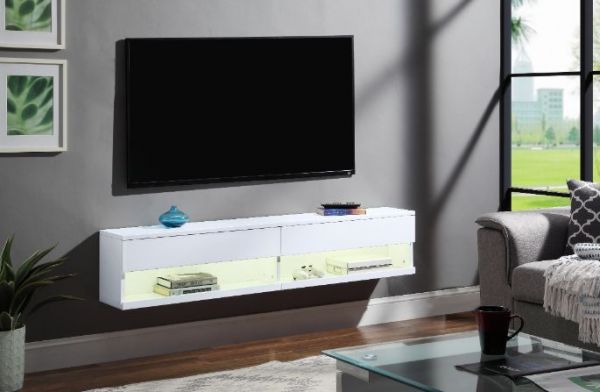 Brand New Floating LED White TV stand