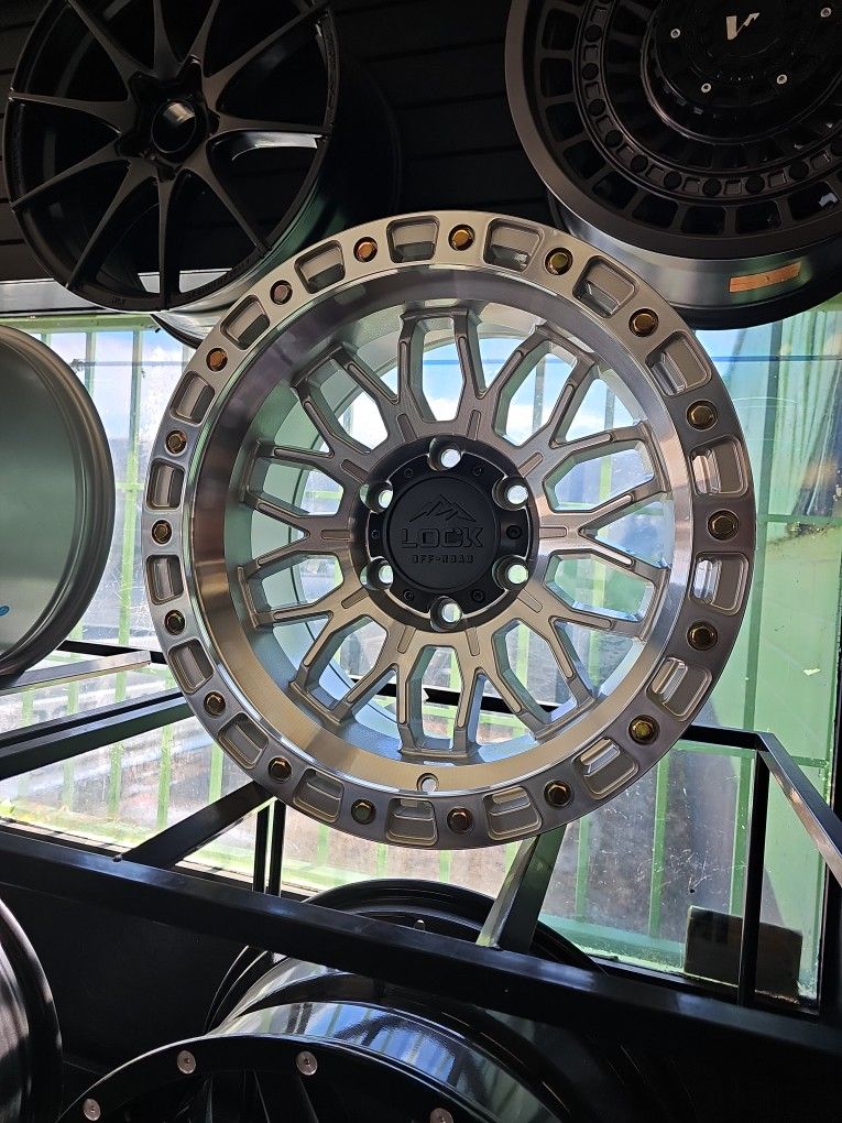 17 Lock Offroad Rims 6 Lug 6x139 6x5.5 On New Tires 265 70 17 