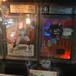 2003 Andre Johnson Graded Football Cards Beckett Grading 9.5 GEM MINT 9.5 & MINT 9 Super Swatch