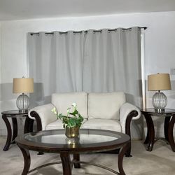 Glass & Wood Coffee Table Set If 3 / Mesas De Sala