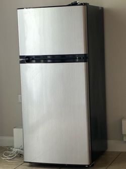 Large sized stainless steel mini fridge