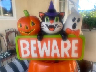 Beware Halloween Blow Mold-New